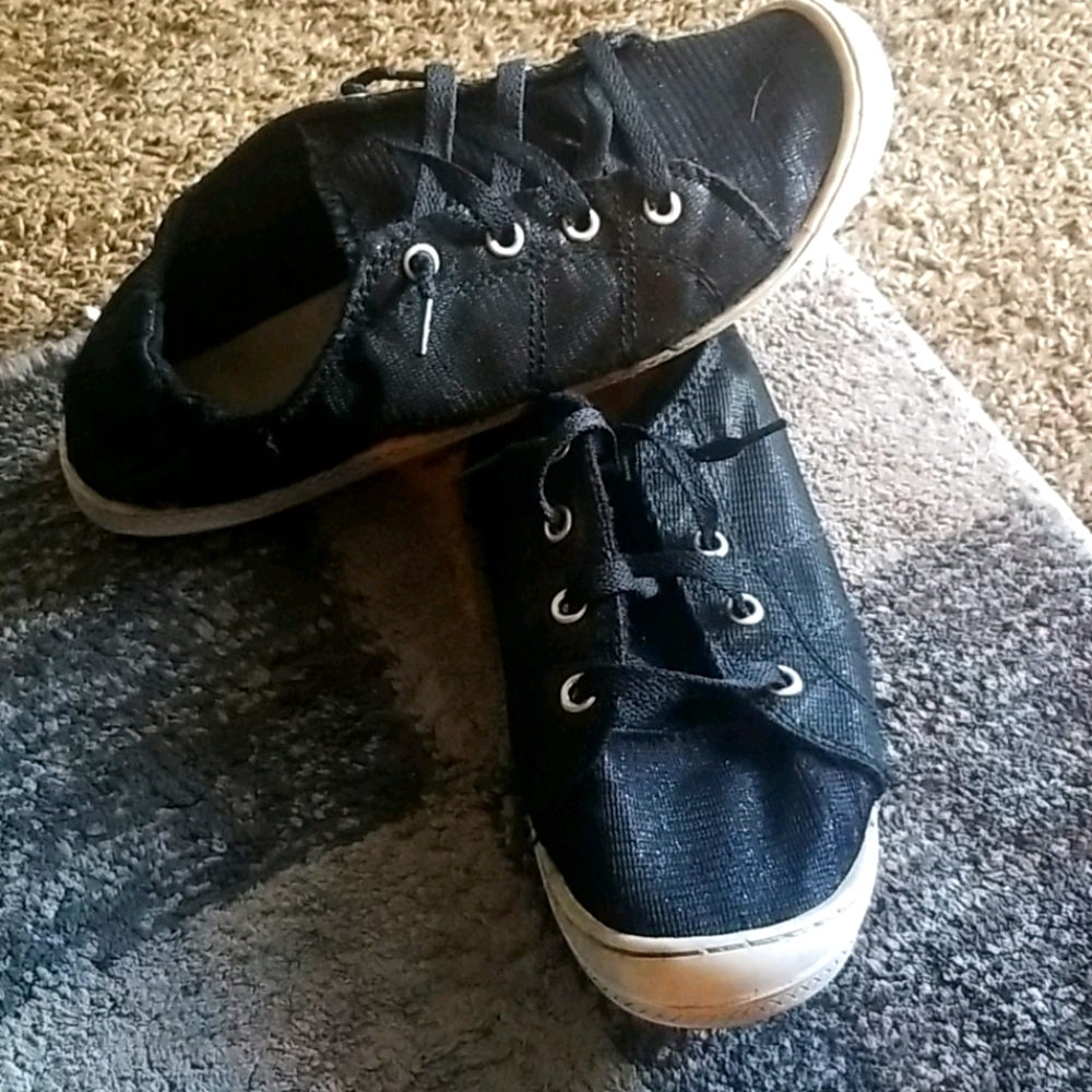 Women's Sparkly Black Slip on Sneakers